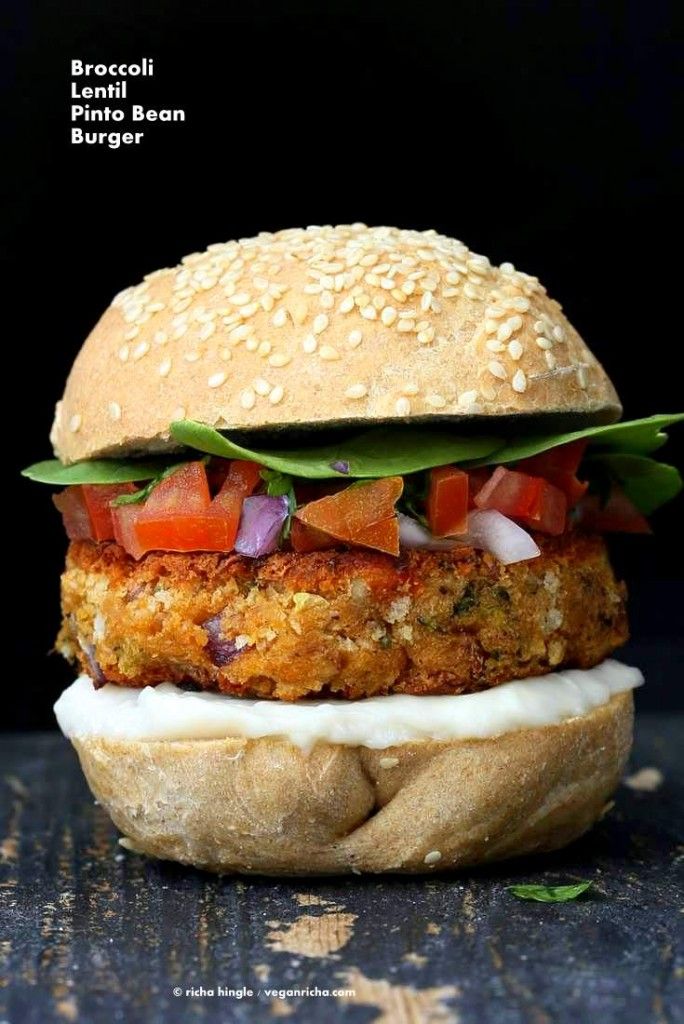 Pinto Bean Broccoli Lentil Burgers Pinto Bean Broccoli Lentil Burgers