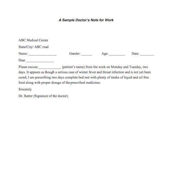 21 free doctor note excuse templates template lab free printable doctors note work