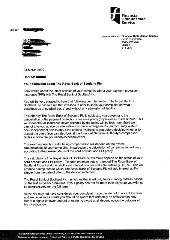 rbs ppi settlement offer claiming back payment protection - financial ombudsman service complaint form rbs ppi settlement offer claiming back payment protection - financial ombudsman service complaint form
