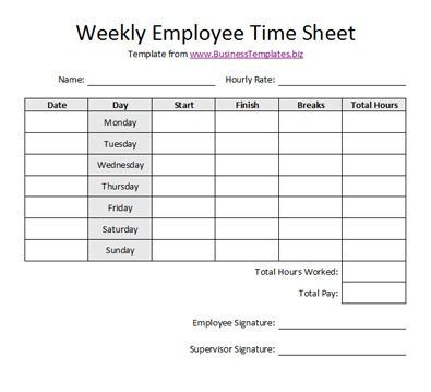 weekly payroll sheet