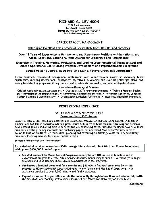 military veteran resume examples