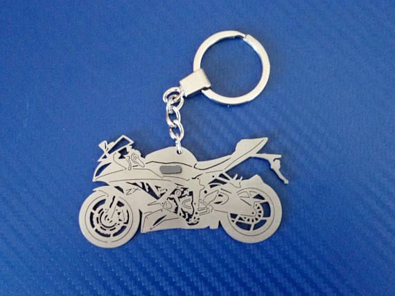KAWASAKI MOTORCYCLE polished metal motorcycle keyring keychain