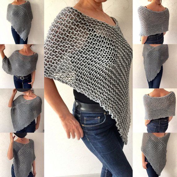 Dieser graue Poncho ist eine tolle Ergänzung zu Ihrer Garderobe für die kühle… Dieser graue Poncho ist eine tolle Ergänzung zu Ihrer Garderobe für die kühle…