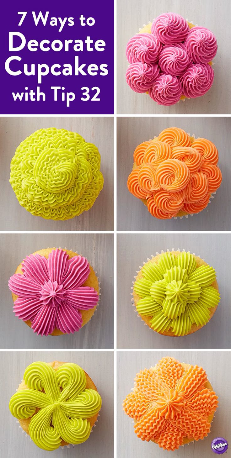 7 ways to decorate cupcakes with tip 32 learn how to make fun cupcake decorations - How To Make Decorations 7 ways to decorate cupcakes with tip 32 learn how to make fun cupcake decorations - How To Make Decorations