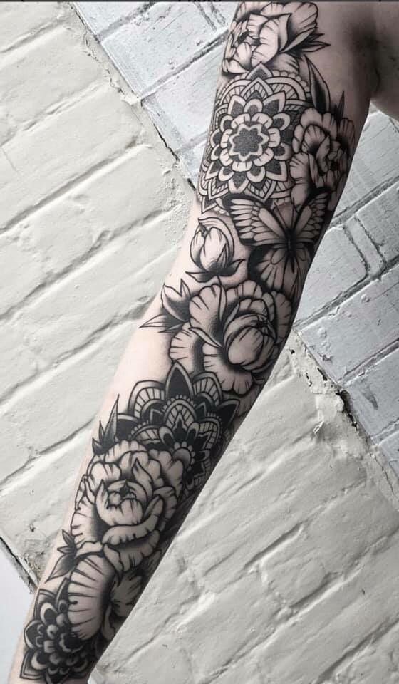 Flower Sleeve | Sleeve tattoos, Cover up tattoos, Full sleeve tattoos