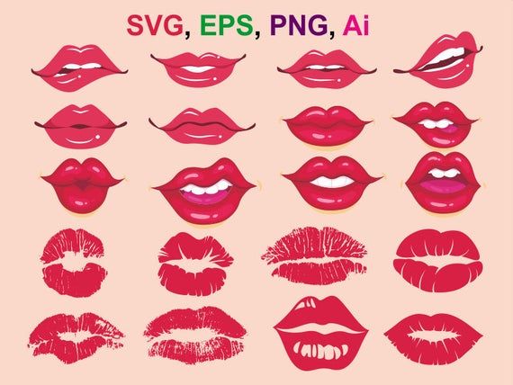 Lips Svg Lips Silhouette Kiss Svg Kiss Cricut Kiss Silhouette