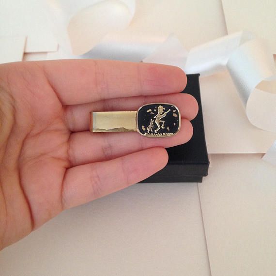 Vintage Bunny and Man Tie Clip Unusual Tie Clip Tie Clips Gun Tie Clip Funny Tie Clip Cartoon Bunny Tie Clip Unisex Tie Clip