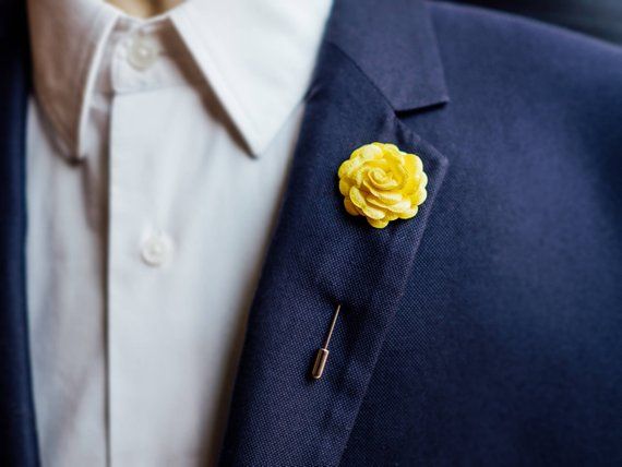 Wedding Everyday Men/'s Rose Paper Flower Lapel Pin Boutonniere Multiple colors