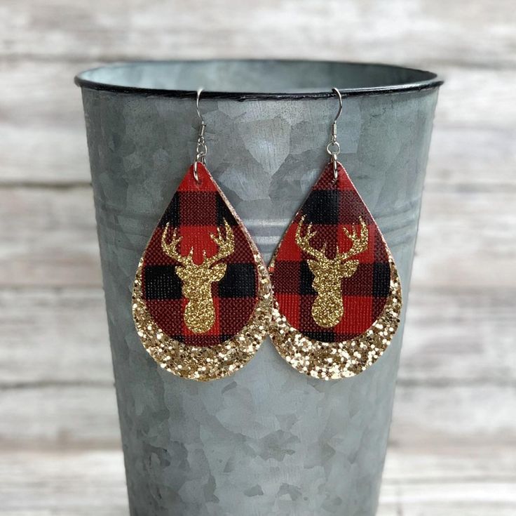 Download Triple Layer Faux Leather Earrings | Dear Buffalo Plaid ...