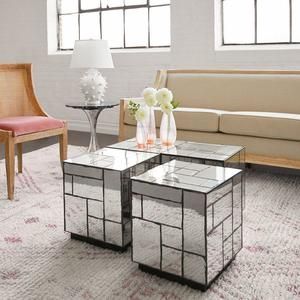 Bungalow 5 Leger Antique Mirror Side Table Mirrored Furniture Tables Mirrored Side Tables, Fayence Large Mirrored Coffee Table