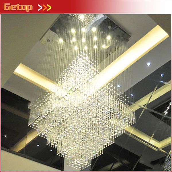 Best Luxury Villa Large Led Crystal Chandeliers Floor Hall Stairs Light Modern Fixtures Bedroom Chandelier Led Crystal Chandelier Modern, Best Deals On Crystal Chandeliers