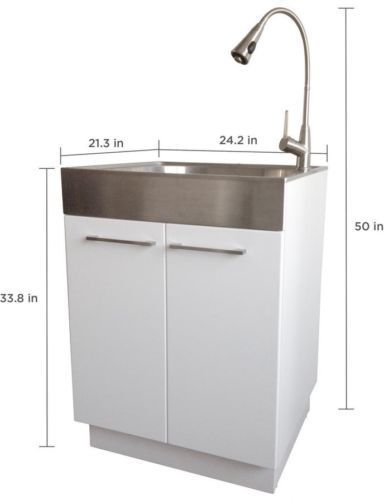 Stainless Steel Laundry Utility Sink Tub Faucet Cabinet Stainless Steel Laundry Utility Sink Tub Faucet Cabinet Storage Wash