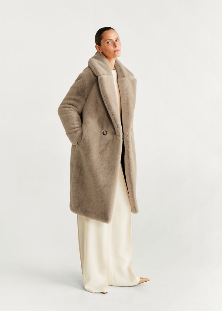 Maxi Lapels Faux Fur Coat Women Mango Usa Abrigos De Piel Abrigo Sintetica Chaqueta Maxi Lapels Faux Fur Coat Women, Maxi Lapels Faux Fur Coat Mango