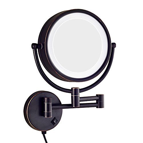 Dowry Led Lighted 10x Magnifying Makeup Mirror With Plug 8inch Dowry Led Lighted 10x Magnifying Makeup Mirror With Plug 8inch Polished Oil Rubbed Bronze Finished Dowry1809do 8x10