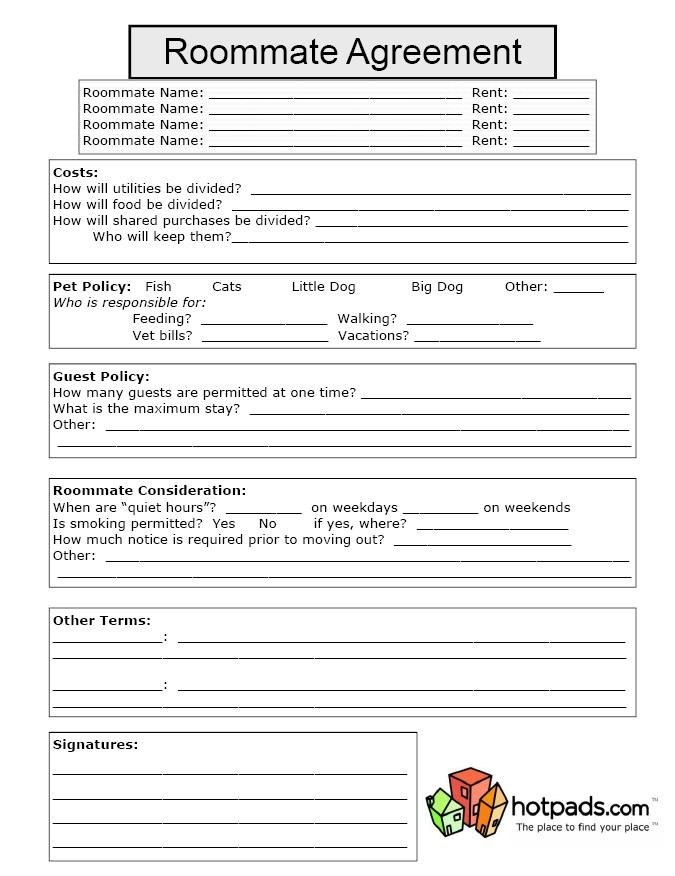 roommate contract