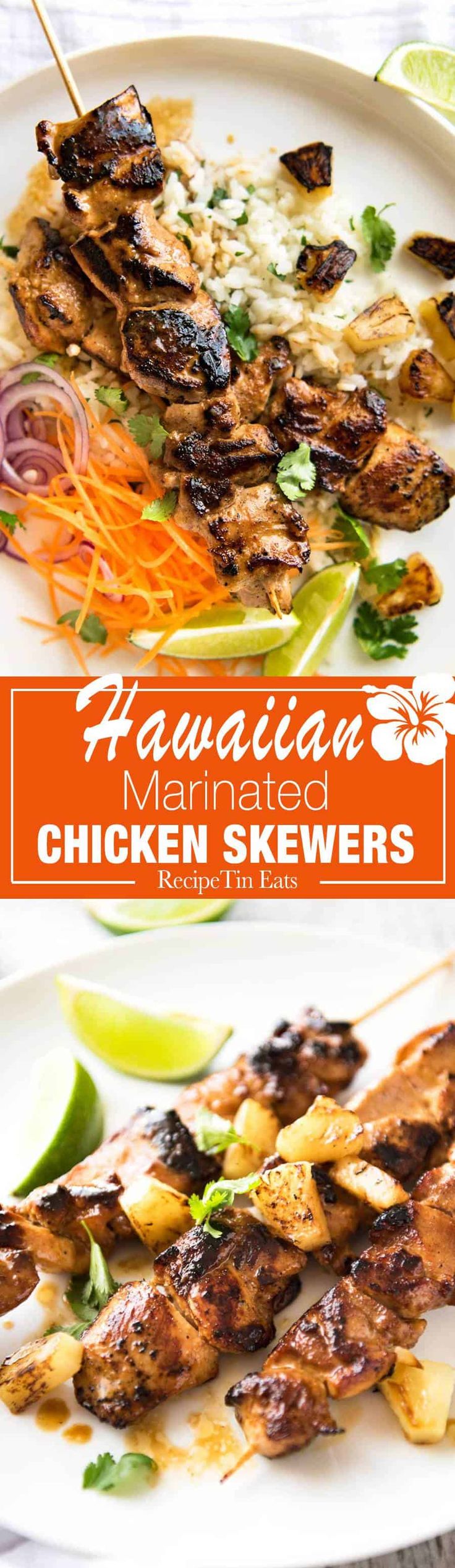Hawaiian chicken marinated in a pineapple and coconut marinade that infuses with...