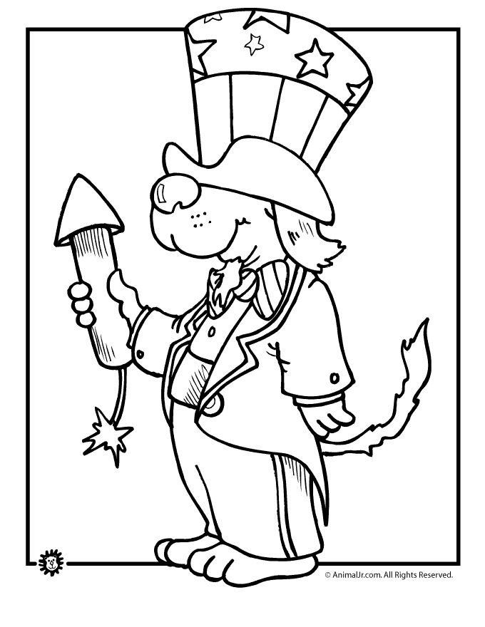 106 4th July Coloring Pages Images Pinterest Uncle Sam Dog