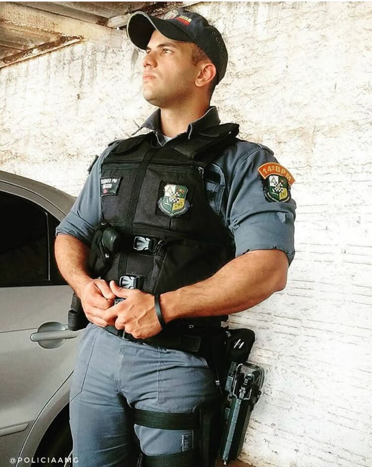 Gay in man police uniform