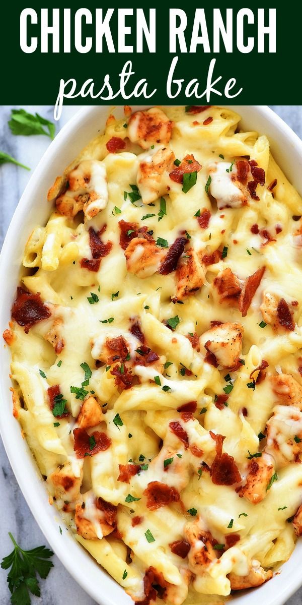 Chicken Ranch Pasta Bake Is A Simple Pasta Recipe Bursting - Baked chicken recipes ranch #baked #chicken #recipes #ranch Chicken Ranch Pasta Bake Is A Simple Pasta Recipe Bursting