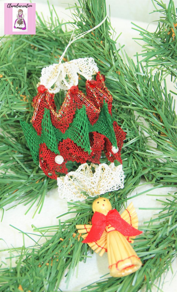 Décoration avec dentelle aux fuseaux suspension de noel décoration sapin décoration noël en dentelle ornement sapin lanterne