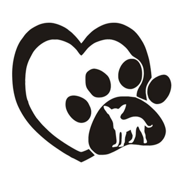 2x Chihuahua Love Heart Paw Dog Stickers Car Window Glass Removable Decor Decal 2x Chihuahua Love Heart Paw Dog Stickers Car Window Glass Removable Decor Decal