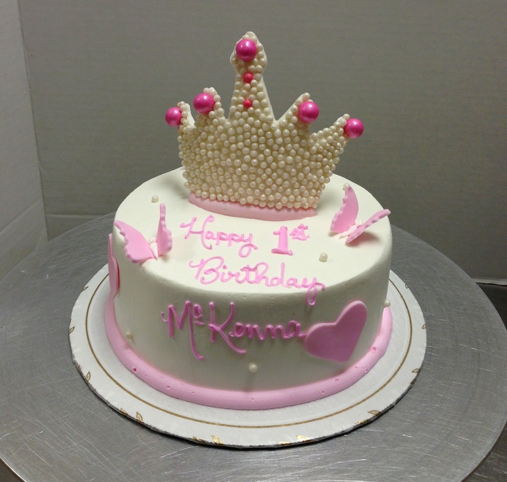 Pretty Princess Crown Birthday Cake #crown #butterfly # ...