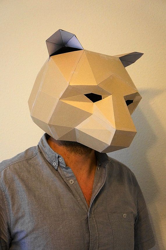 Bear 3D Papercraft Mask Template Low Poly Paper Mask Unique Etsy Bear 3D Papercraft Mask Template Low Poly Paper Mask Unique Etsy