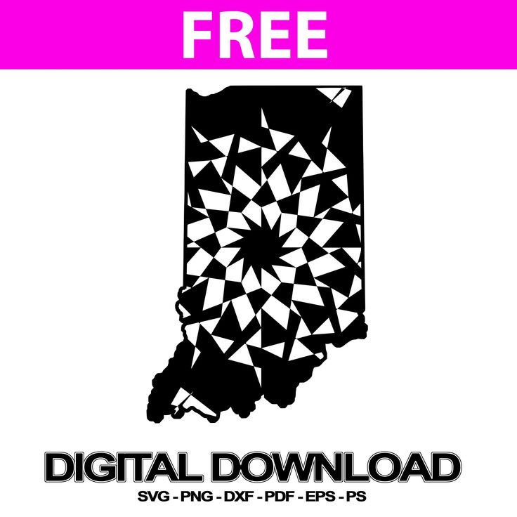Download Indiana Map Svg Files For Silhouette Mandala Clipart | Svg ...