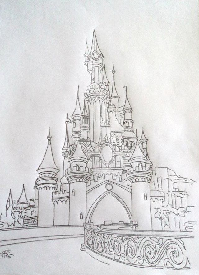 9 Unique De Coloriage Chateau Disney Image Disney Drawings Disney Castle Drawing Easy Disney Drawings