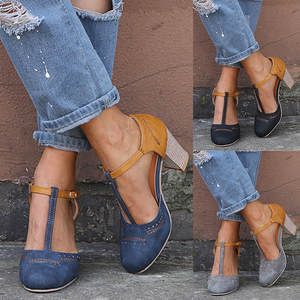 Sandalias de moda con hebilla de costura para mujer Sandalias de moda con cabeza...
