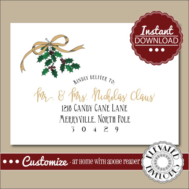 christmas card envelopes templates