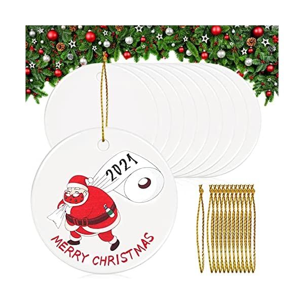 MEETCUTE 2020 Christmas Ornament,Blanks Sublimation Ceramic Ornament Personalized Round Disc Ornament for Sublimation,Hanging Blanks Pendant Ornament for Christmas Tree Decor,Set of 10 Piece MEETCUTE 2020 Christmas Ornament,Blanks Sublimation Ceramic Ornament Personalized Round Disc Ornament for Sublimation,Hanging Blanks Pendant Ornament for Christmas Tree Decor,Set of 10 Piece