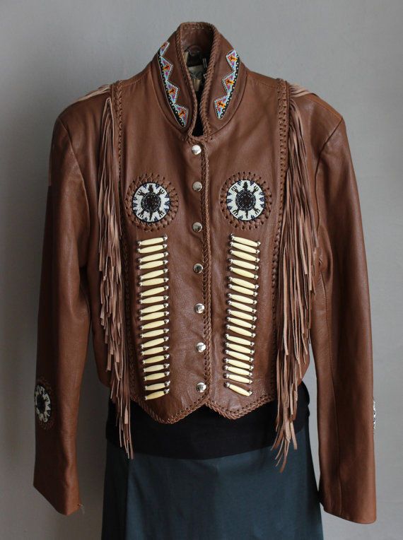 Men Western Brown Suede Leather Jacket Boned & Beaded Native America Fringed Men Western Brown Suede Leather Jacket Boned & Beaded Native America Fringed