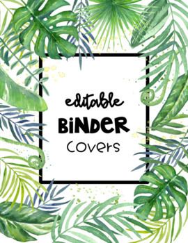 editable binder covers tropical palms binder covers printable binder labels