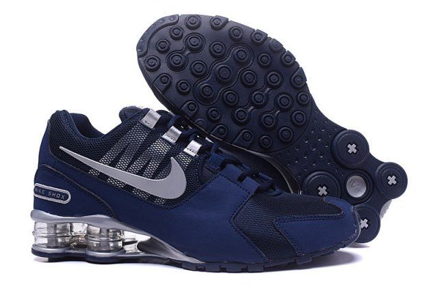 blue and silver nike shox