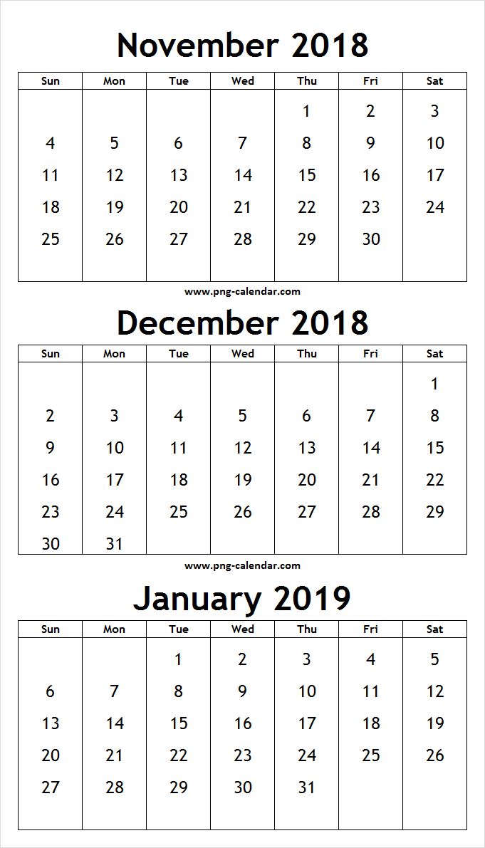 Download Blank November December 2018 January Calendar ... Download Blank November December 2018 January Calendar ...