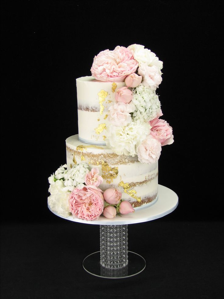 Naked Chocolate Wedding Cake Purple Flowers Naked Chocolate Wedding Cake Purple Flowers