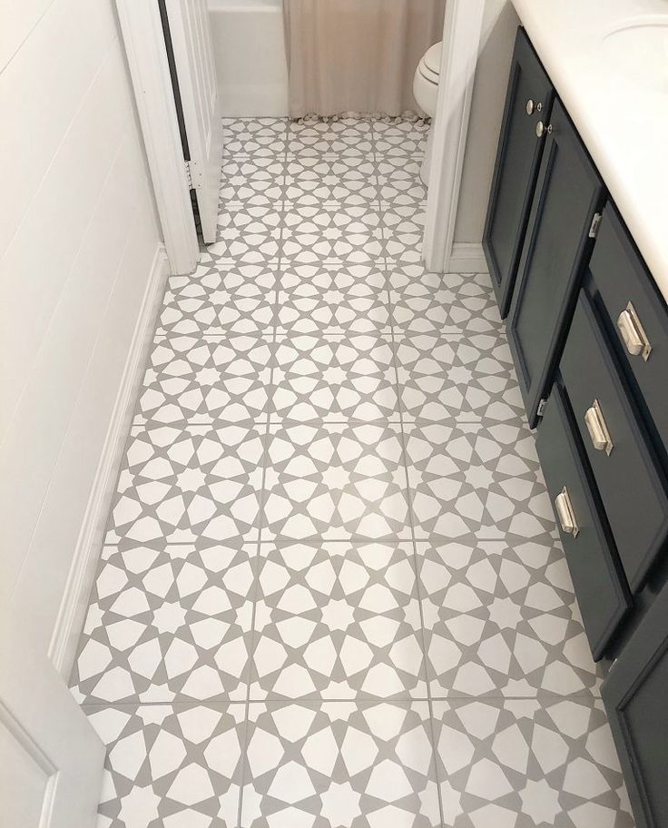 How To Paint A Bathroom Floor To Look Like Cement Tile (For Under $75)! | Young ...