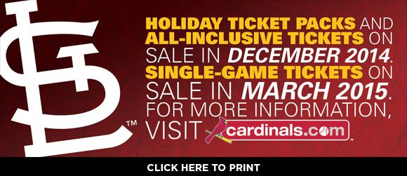 All inclusive cardinals tickets coupons