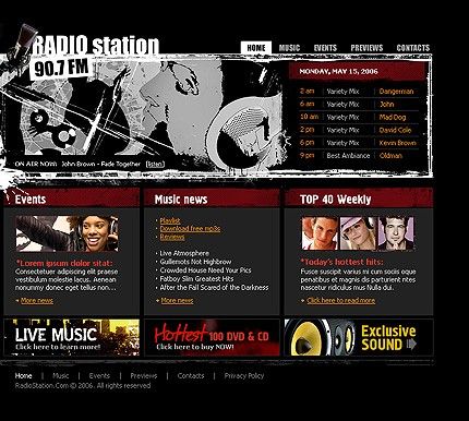 radio station website template