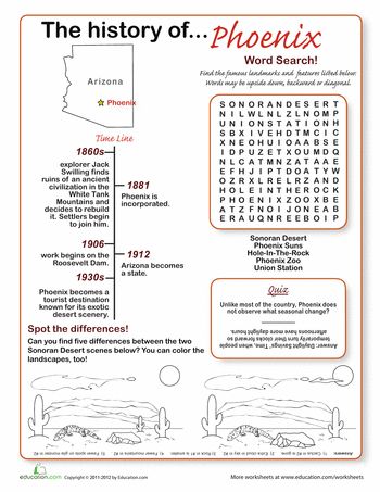 Worksheet Arizona Comprehension Stories 11 best arizona images on pinterest word search and history of phoenix