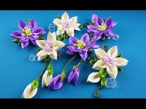 Новые цветы из ленты канзаши Новые цветы из ленты канзаши