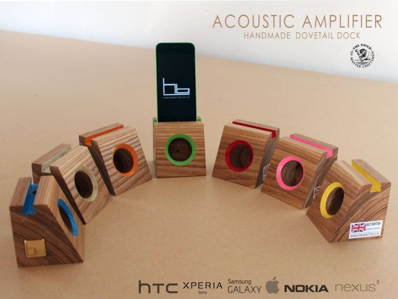 I phone dock #speaker, #Acoustic speaker , docking station, wooden phone #dock, #desk tidy, fits all iphones . Portable