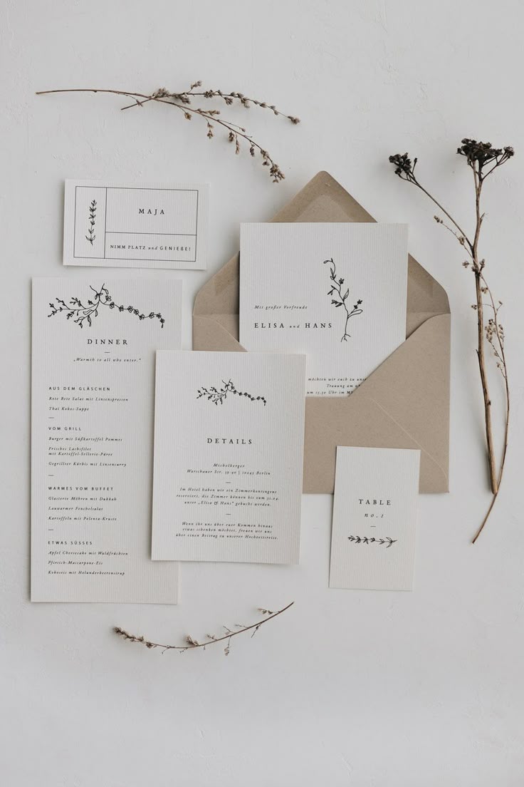 Hochzeitsset Greta Hochzeitspapeterie | Hochzeitseinladung | Save the Date | Dan...