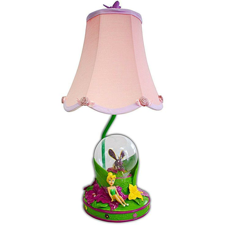 Disney 18 In Fairies Pink Table Lamp With Decorative Shade Discontinued Kk316513 The Home Depot Kids Lamps Pink Table Lamp Disney Kids Lamps, Disney Fairies Table Lamp