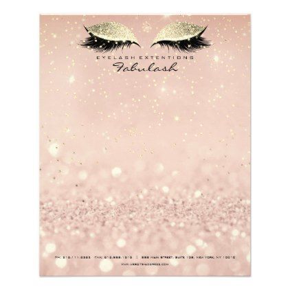 Beauty Studio Lashes Makeup Stylist Gold Blush Flyer - personalize design idea new special custom diy or cyo