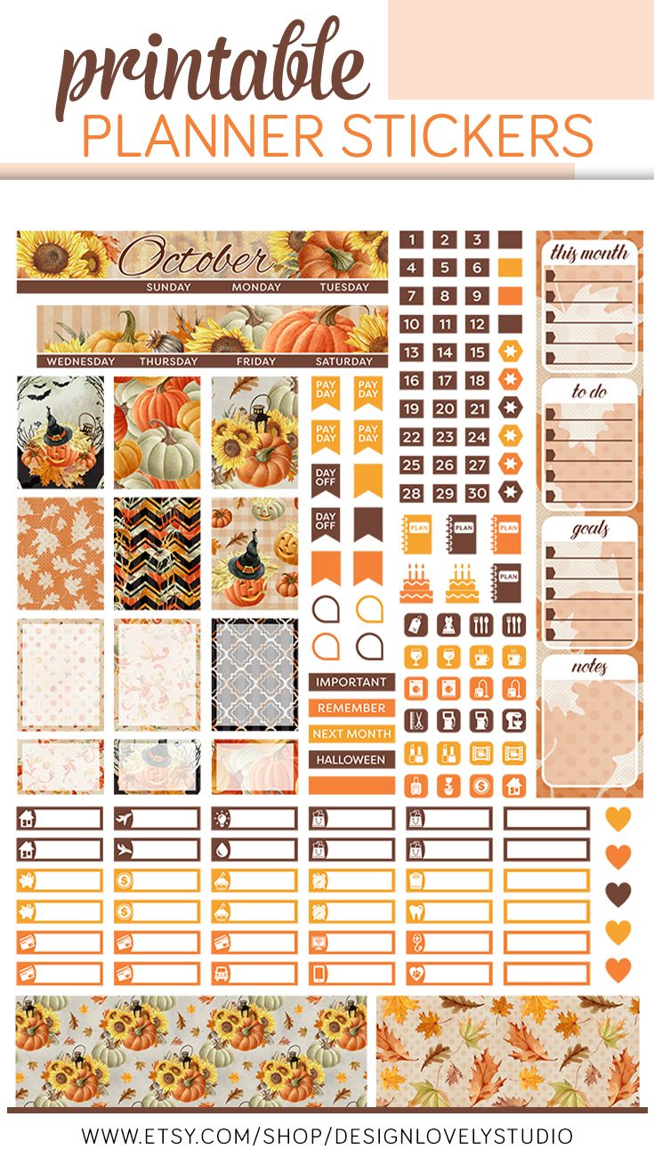October Mini Happy Planner, October Monthly Stickers Kit ... October Mini Happy Planner, October Monthly Stickers Kit ...