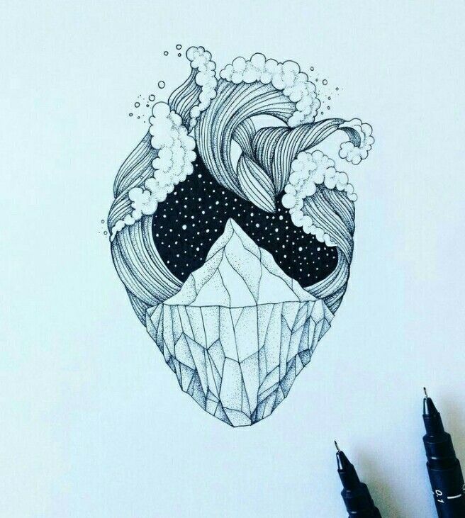 Pin By Maga Bblanch On Great Heart Drawing Anatomical Heart Tattoo Ice Heart