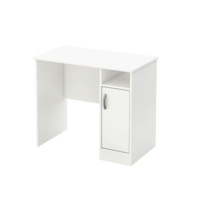 South S 33 8 In Rectangular Pure White Computer Desks With Storage Door 7250075 The Home Depot Small Work Desk Computer Desk, Narrow White Desk With Storage