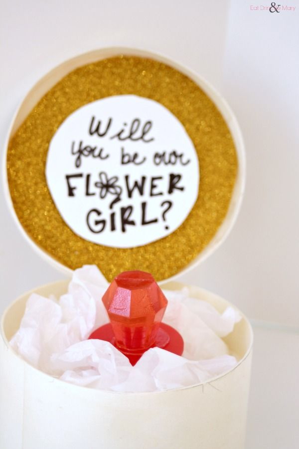 What a fun, special way to ask her to be your flower girl! Gifts for